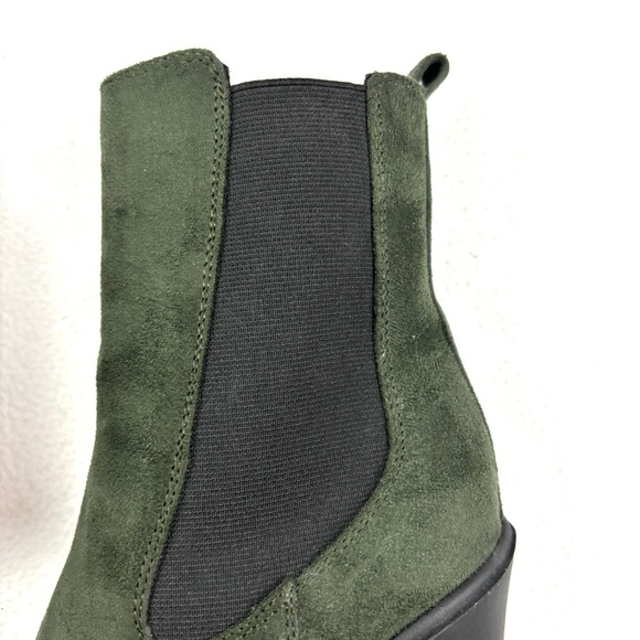 NWOT Nine West Ream Forest Green Faux Suede Chelsea Ankle Calf boots (7M) - Picture 9 of 16
